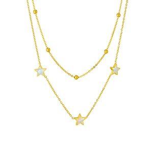 Double Chain Stars Necklace